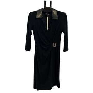 NWT Anne Klein Black Collared Dress Women's size 10